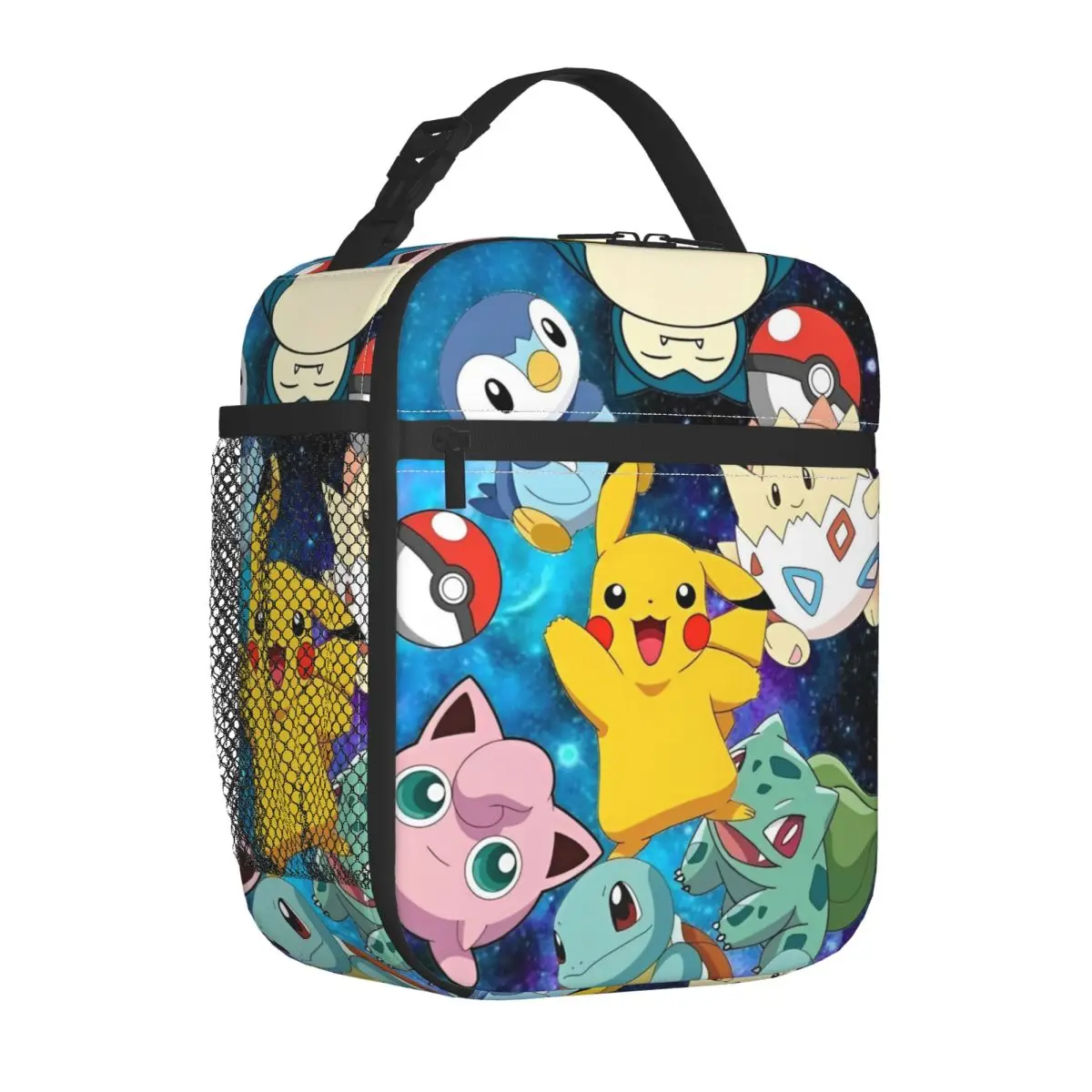 

Cute Cartoon Manga Pocket Monster Insulated Lunch Bag Large Lunch Container Cooler Bag Tote Lunch Box Office Picnic Girl Boy