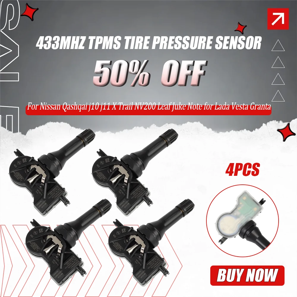 

407004CB0B Car 433Mhz Tire Pressure Monitor Sensor for Nissan Qashqai j10 j11 X Trail NV200 Leaf Juke Note for Lada Vesta Granta