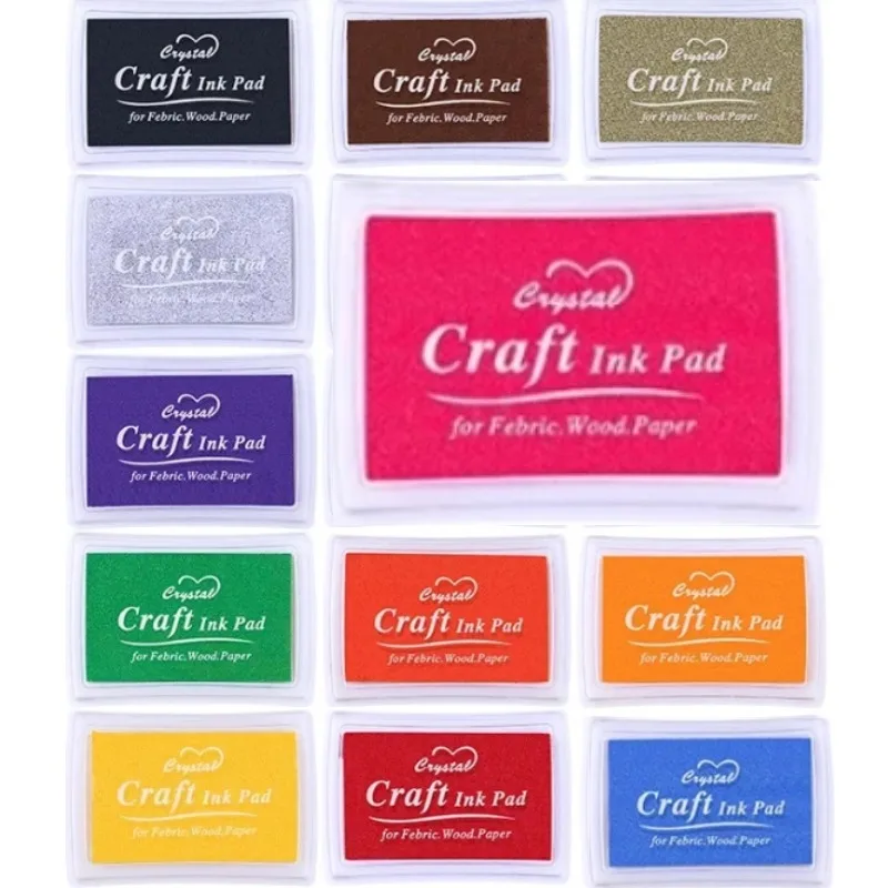 

14 Colors Inkpad Craft Oil Based DIY Ink Pads for Rubber Stamps Fabric Scrapbook Decor Stamp Pad