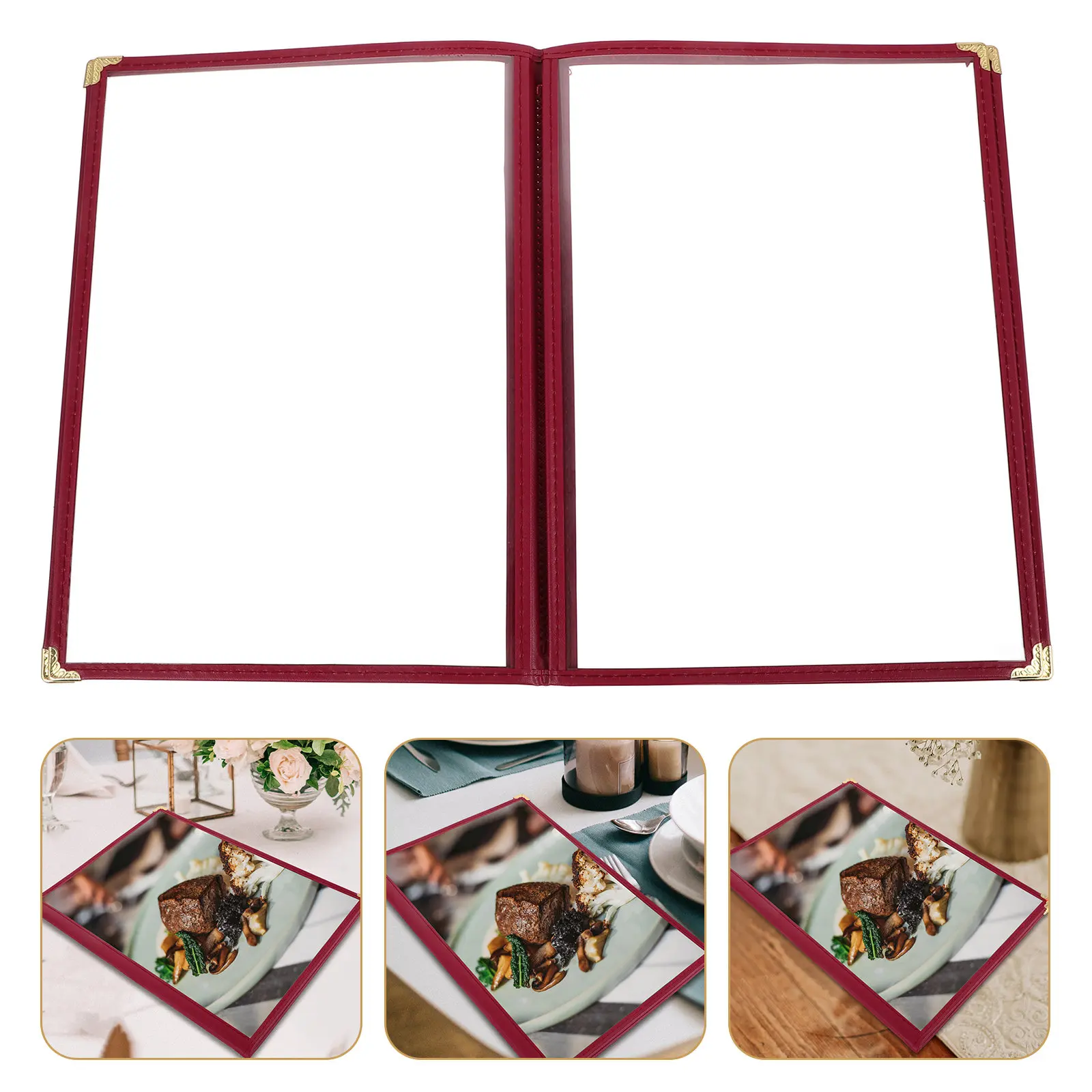 

Прозрачная папка-обложка для меню формата А4 для ресторанов, кафе, баров, презентаций книг, с яркими страницами, 8 отделений