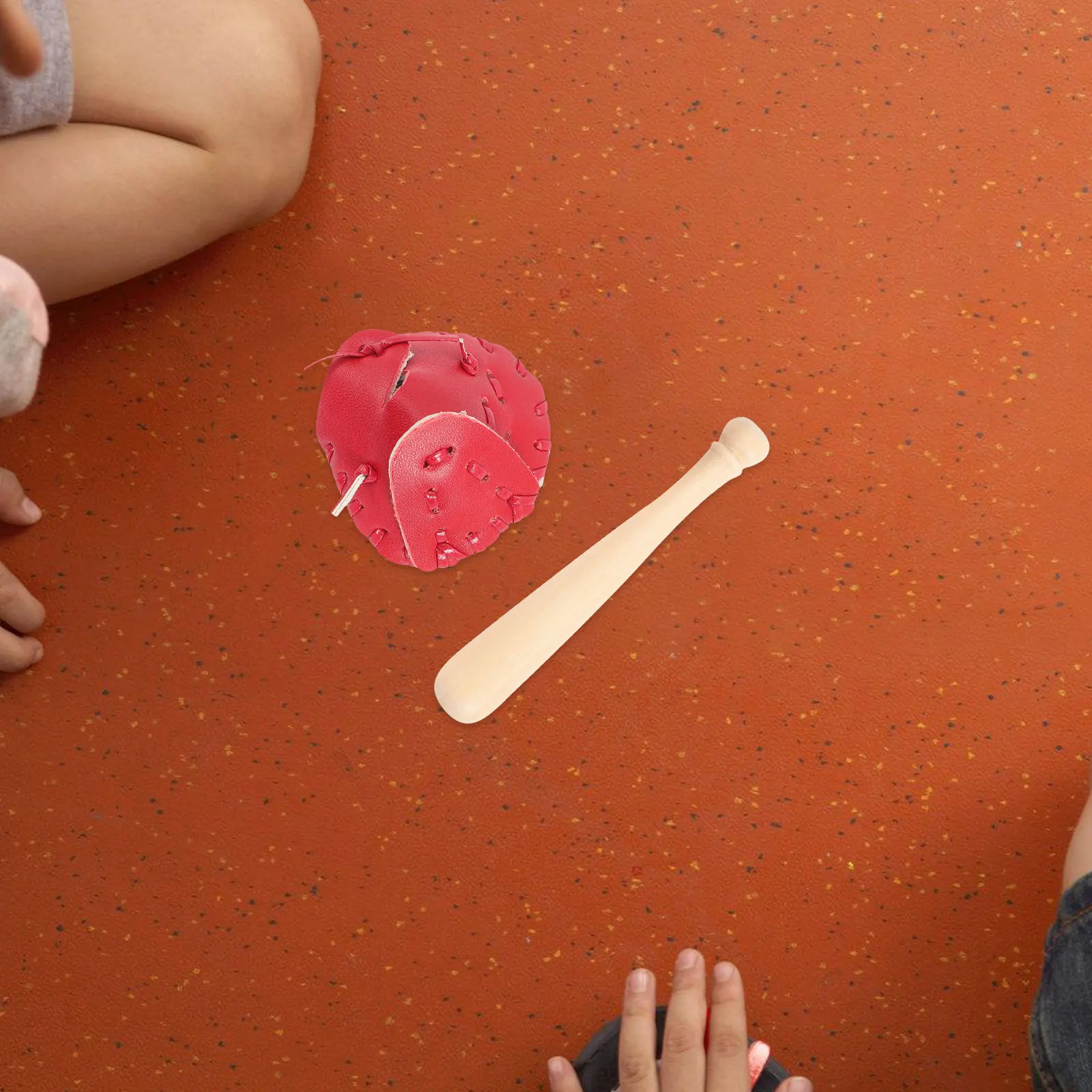 

Set 2 Sets Cover Bats Glove Toy Small Size Wood Material Kids Gifts Collectors Items