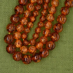 6/8/10/12/14/16mm Synthetic Artificial Resin Amber Snowflake round Loose Beads 15''Jewelry DIY FOR Woman or ManHand Making