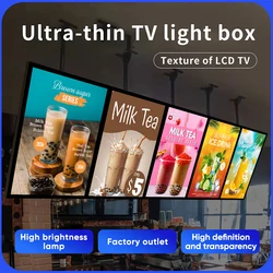 Ultra-thin Snap Frame LED Light Box LED Menu Board Fast Food Restaurant Decorative Sign LED Advertising Poster Display Screen