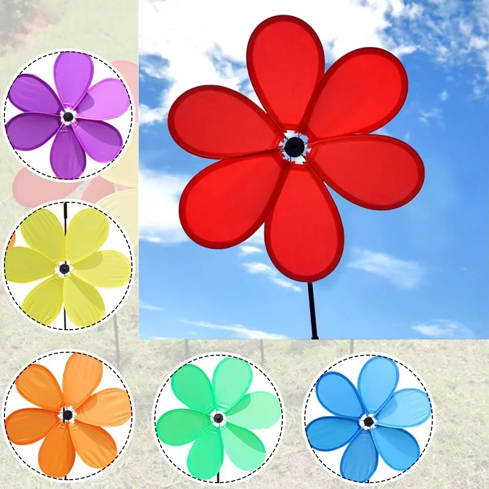 Colorful Flower Windmill Spinner Wind Home Garden Decorative Yard Patio Outdoor Ornaments For Children Gift