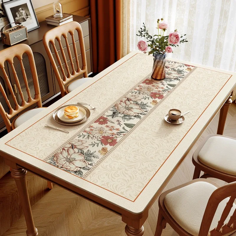 Table mat waterproof, oil proof, no wash, light luxury, high-end feeling, tablecloth insulation, coffee table protection pad