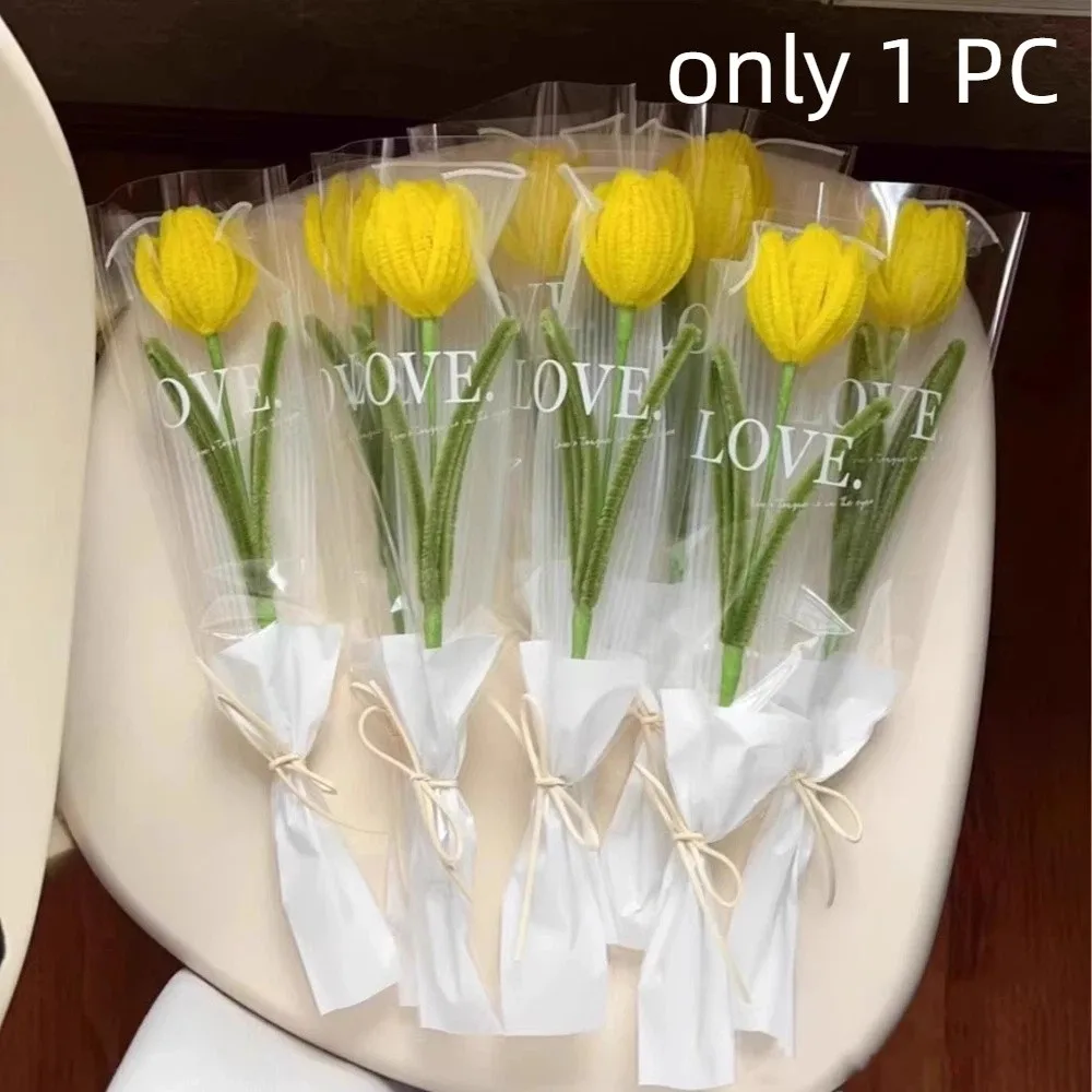 

Tulip Twisting Rod Handmade Graduation Gifts Sweet Flower Bouquet Teachers' Day Friendship Artificial Tulip Flower Couple