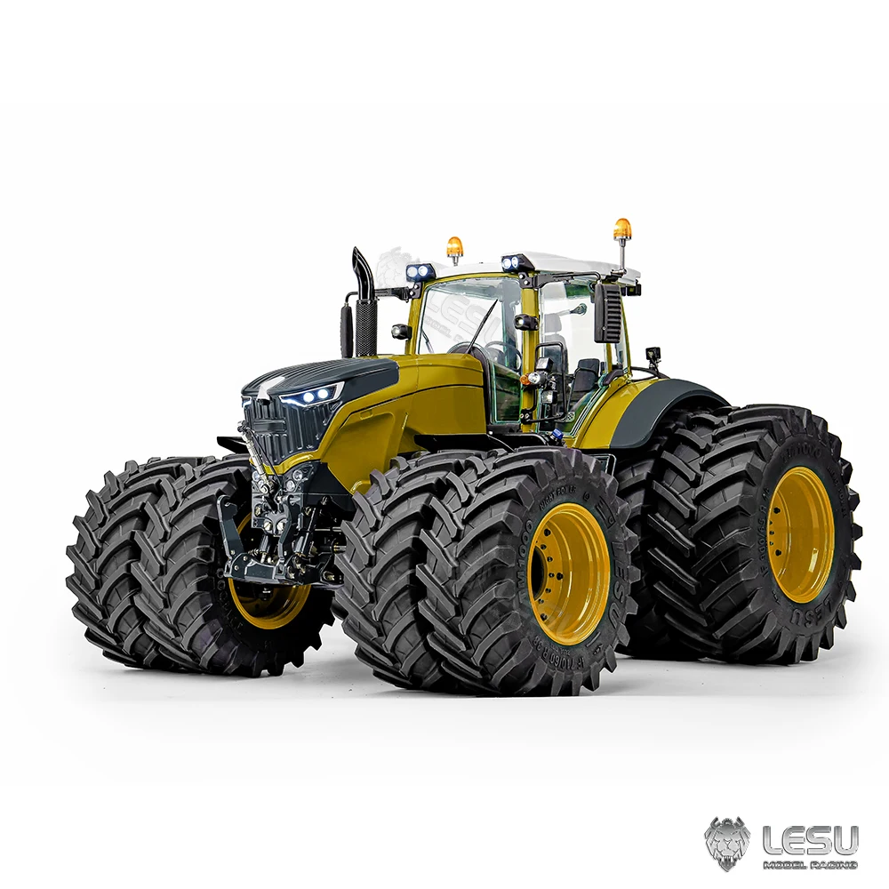 NEW LESU 1/14 AOUE 1050 Metal RC Tractor Hydraulic Double Wheeled Light Smoking Sound ESC Radio Controlled Truck Car RC Model