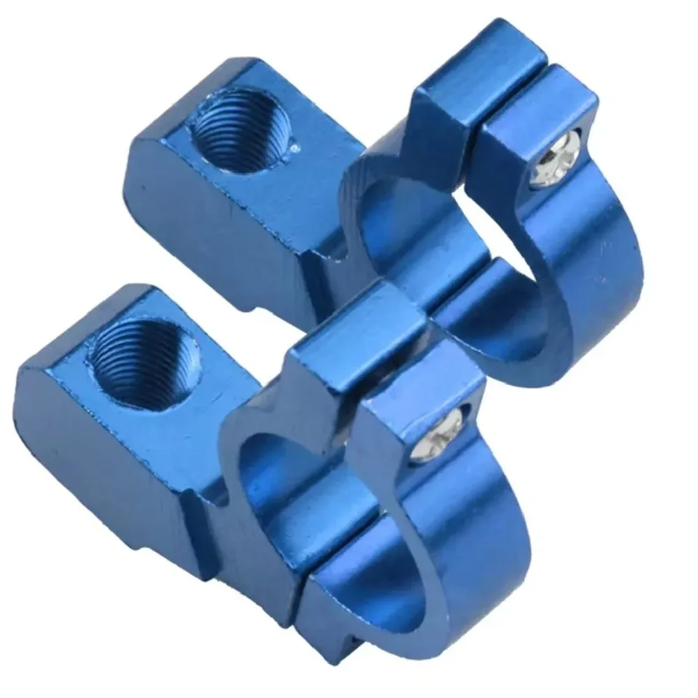 2 Pcs Universal Motorcycle Bike ATV Rear View Mirror Bracket Mount Adapter Holder Clamp Screw CNC Aluminum 22mm 7/8