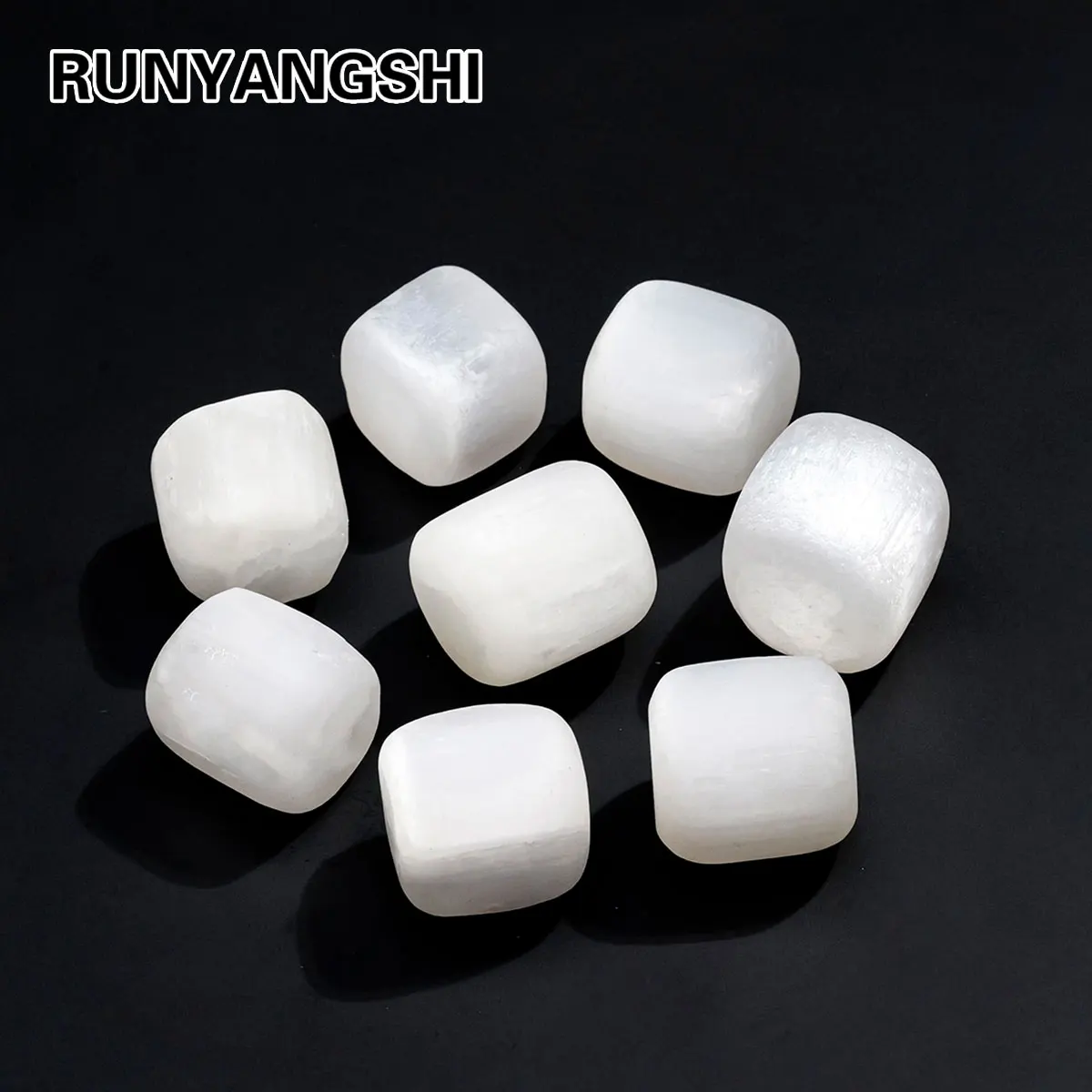 1pc Natural Selenite Rolling Stones Bulk Quartz Healing Gemstones Gravel Garden Fish Tank Decorative Stone