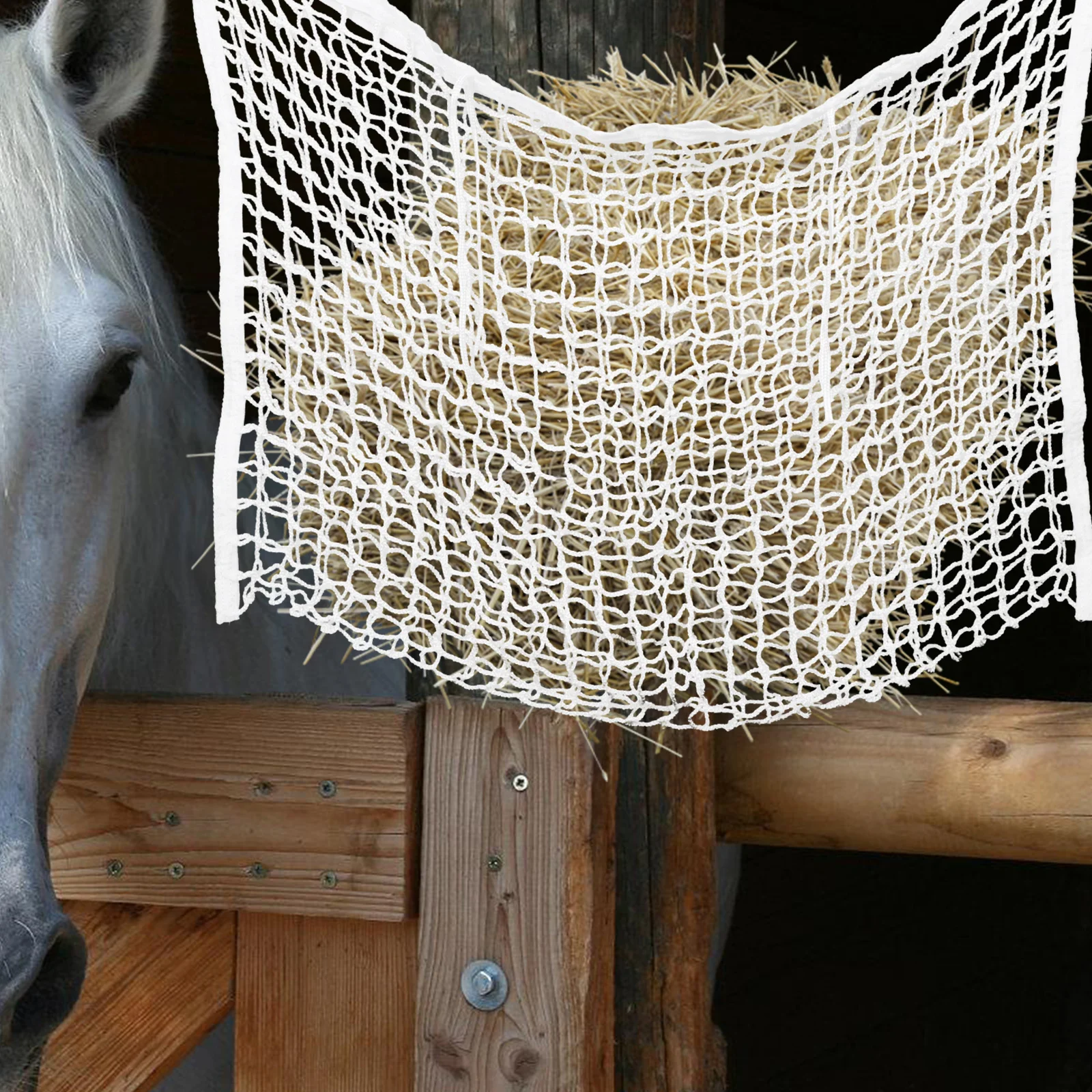 الخيول القش صافي معلقة بطيئة تغذية شبكة المغذية حقيبة للحصان الماعز الأغنام الماشية كشك القش حامل الحصان صافي المغذية #5