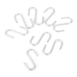 20Pcs S-Shaped Silver Wire Hooks Connector Chain Hardware for Hanging Kitchen Utensils Clothes Handbag Key Hanger Cabinet Doors