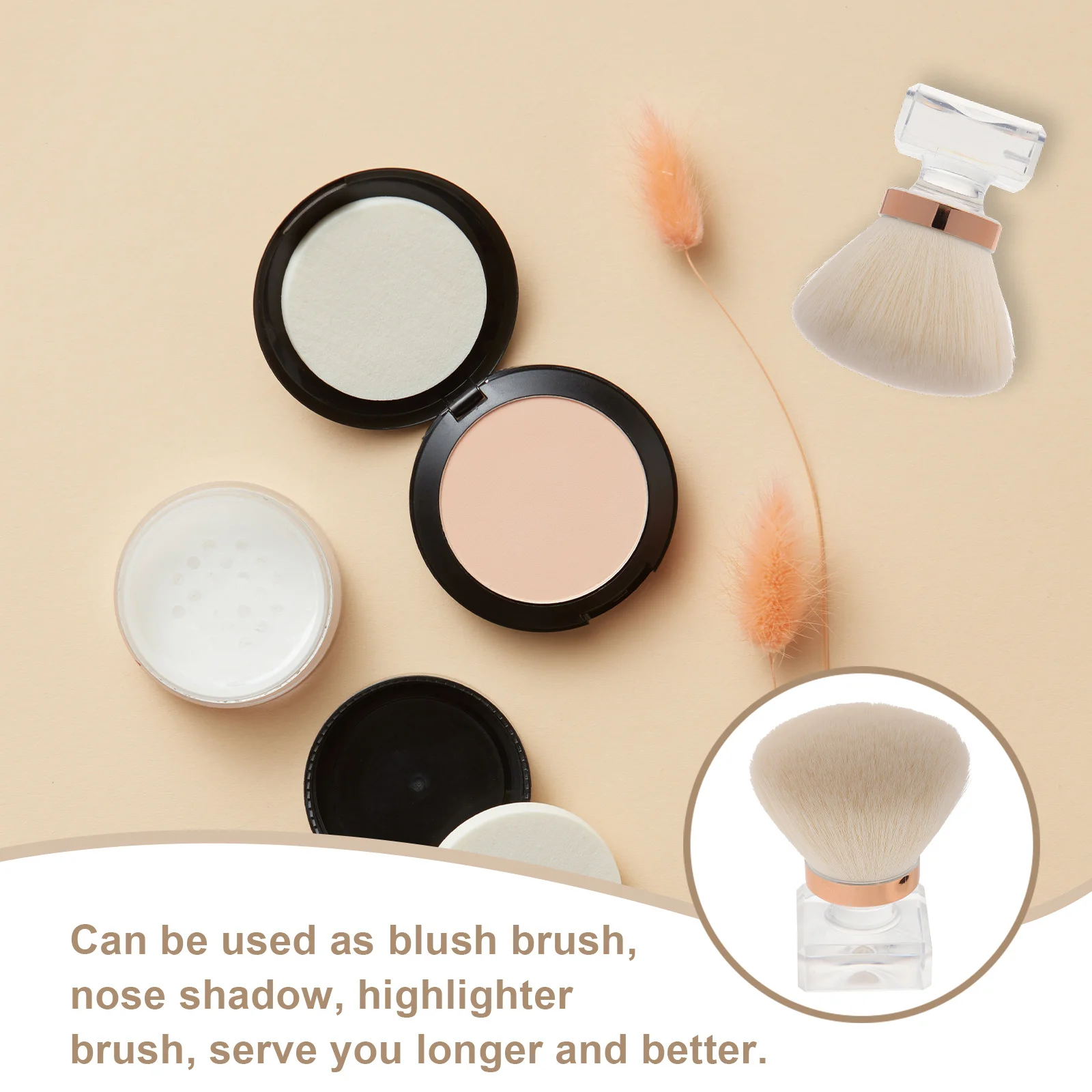 فرشاة أحمر الخدود برأس الفطر للخدود، شعيرات ناعمة، فرشاة مكياج صغيرة خفيفة الوزن لمسحوق تمييز الوجه للنساء هدية #5