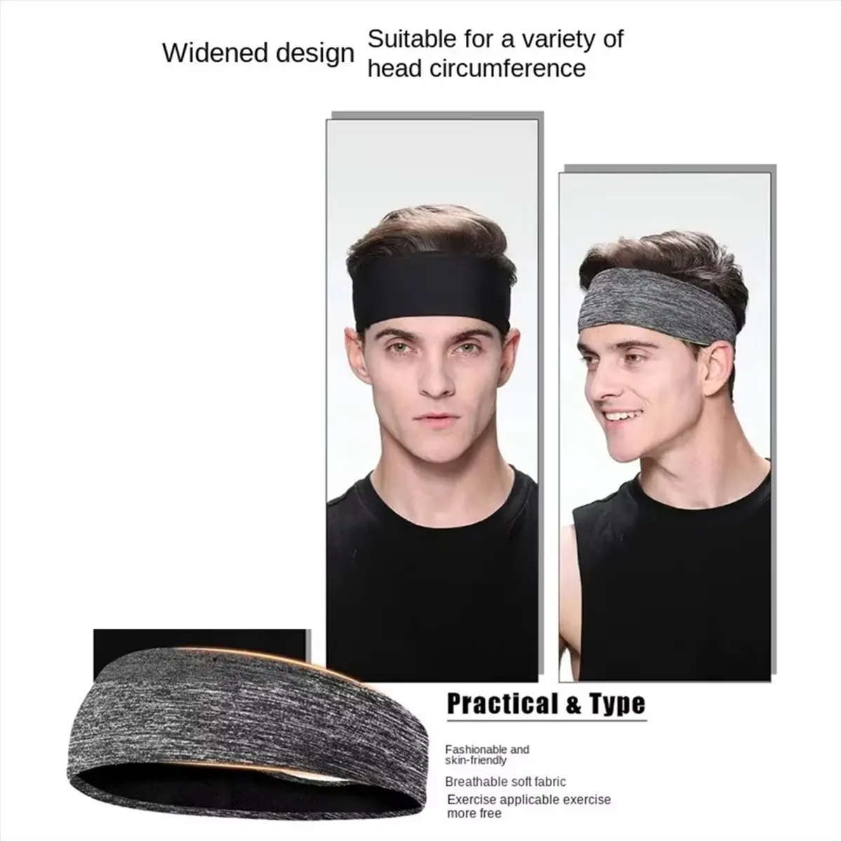 ABST Sweatband for Men Women Elastic Sport Hairbands Band Yoga Headbands Headwear HeadwSports Hair Accessoriesrap A