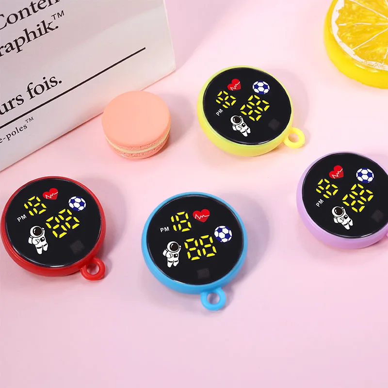 Creative Love LED Electronic Watch Astronaut Light Carrying Pendant Key Chain Watches Children Students Touch Waterproof