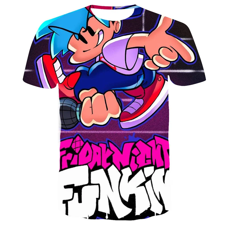 Футболка с принтом Funkin для мужчин и женщин, 3D ритм музыки, игра в пятницу, ночь, FNF Графические футболки, Детская уличная модная одежда в стиле хип-хоп с коротким рукавом