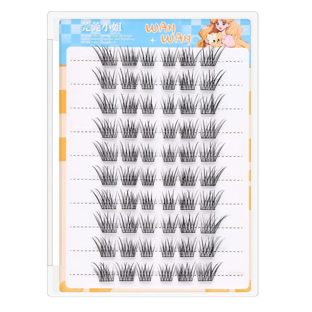 Sztuczne rzęsy bez kleju, efekt łososiowych oczu, naturalne, lekkie, gęste, puszyste, samoprzylepne rzęsy, makijaż rzęs DIY, pojedyncze rzęsy.