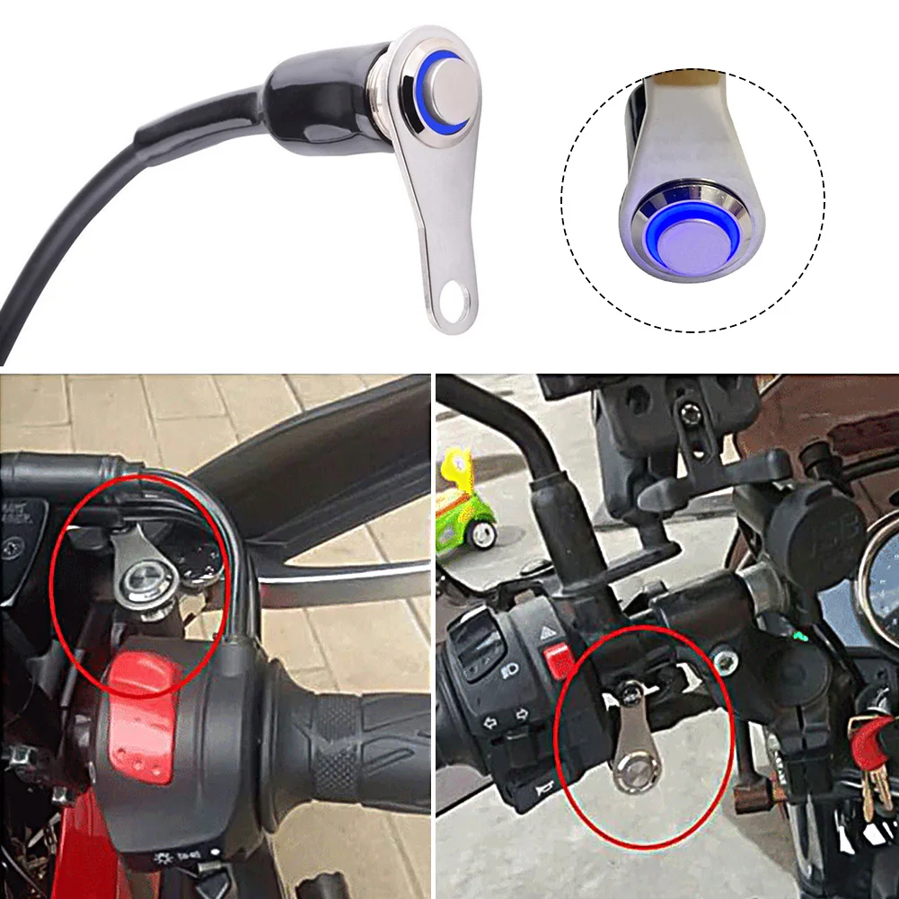 CNC Aluminum Alloy for Horn Engine Power Start Kill Switches Waterproof Motorcycle Handlebar Switch Manual Return Reset Button image 2