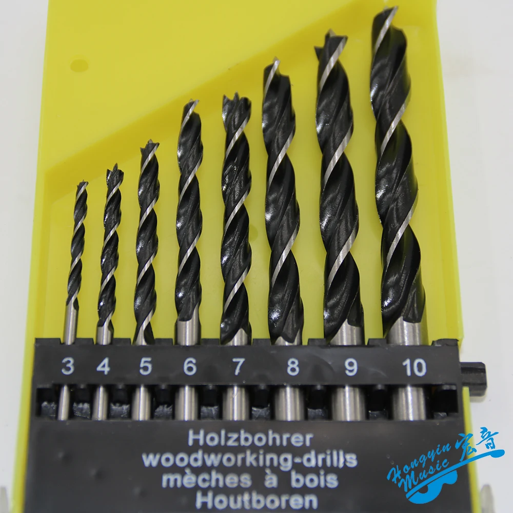 HUATOOL 8Pcs Guitar Making Tools Three Flute Countersink Drill Bit Woodworking Hole Reamer Set