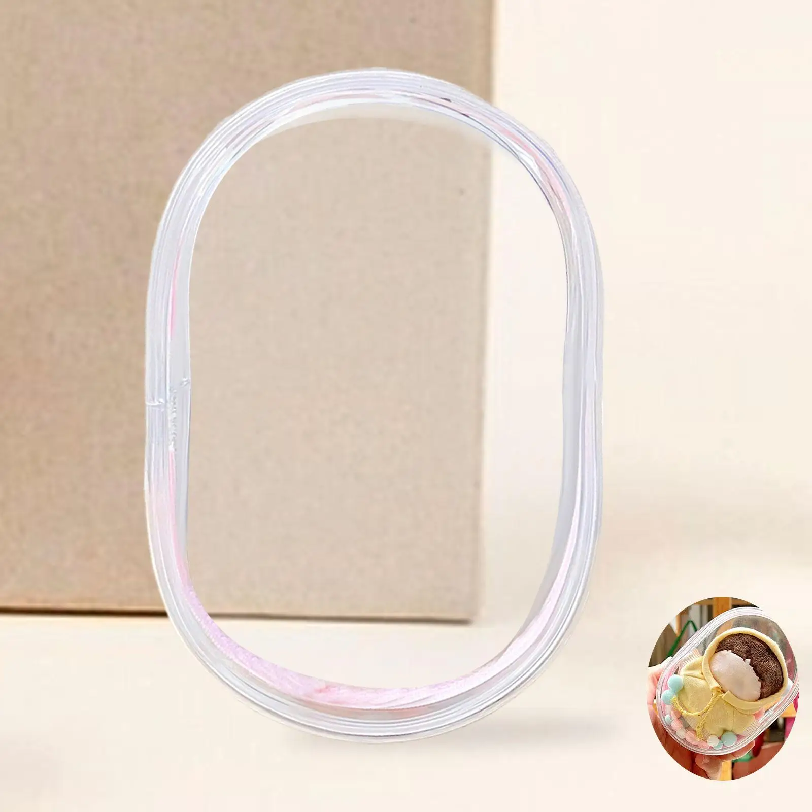 Clear Doll Display Bag PVC Mini Figure Storage Pouch for 15cm 20cm Cotton Dolls Portable Dustproof Carrying Case