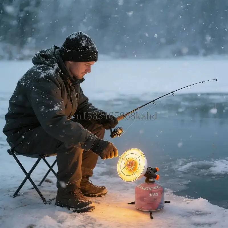 Consistent Transportable Heating Stove for Fishing Expeditions with Rapid Heat Output and Impermeable Connection in Cold X5QF