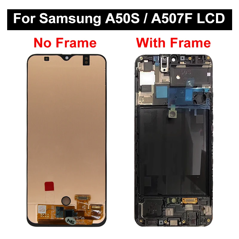 6.4 SUPER AMOLED For Samsung Galaxy A50 A505 LCD Display SM-A505F Touch Screen Digitizer For Samsung A50S LCD A507 Replace Parts