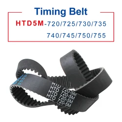 Timing Belt HTD5M 720/725/730/735/740/745/750/755 Circle-arc Teeth Transmission Belt Width 15/20/25/30 mm Teeth Pitch 5 mm