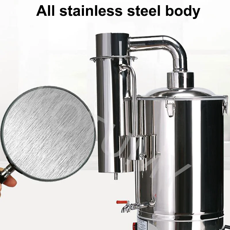 20L Distilled Water Machine Electric Water Distiller Pure Water Distillation Equipment Stainless Steel Automatic Control