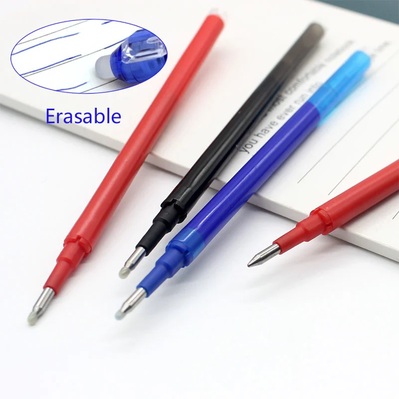 5/10/20Pcs Erasable Gel Pen 0.7mm Replacement Press Refill School Writing Stationery Accessory 8 Color Ink Washable Handle Rods