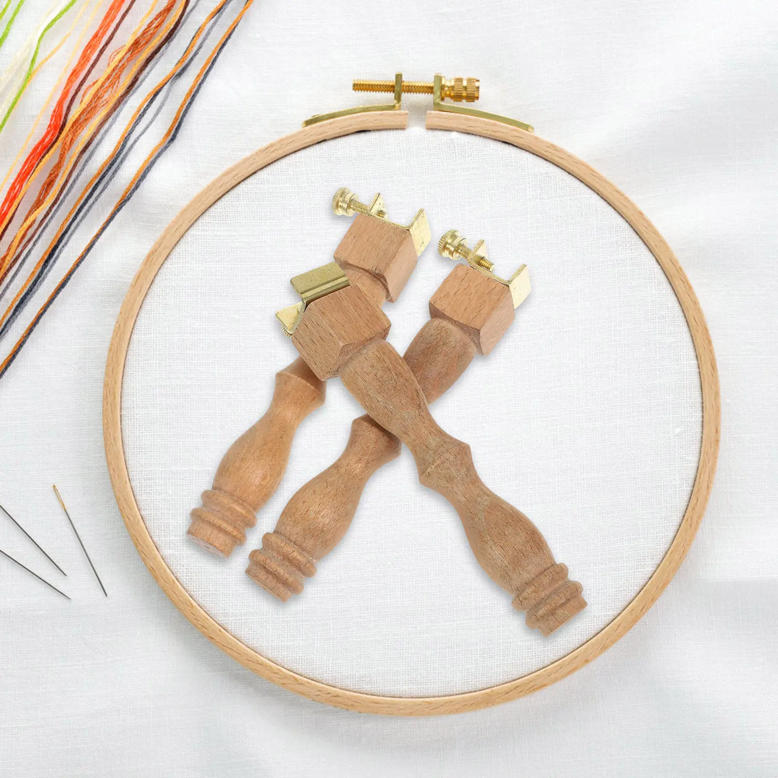 

3Sets Cross Stitch Stand Leg Wooden Embroidery Frame Heightening Tool Stable Support Fixing Nails Relax Hand Fatigue