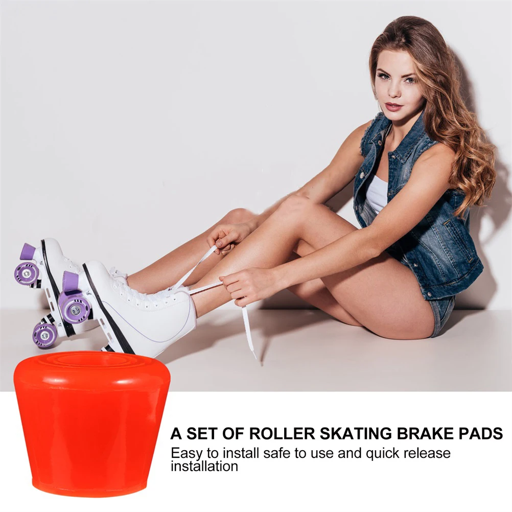 

Adjustable Skate Brake Head Roller Skating Accessories Sturdy Lightweight Large Braking Area Toe Stoppers Easy Install Roller