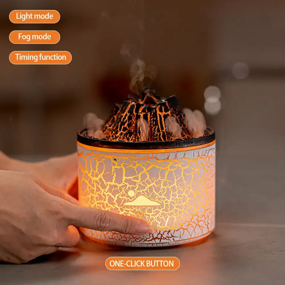 

Volcano Fire Flame Air Mini Humidifier Aroma Diffuser Essential Oil with Remote Control Jellyfish for Home Fragrance Mist