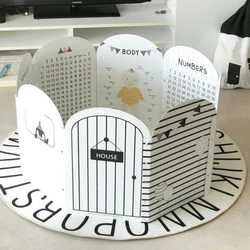 INS Early Education Baby Playpen Arena Cognitive 3D Book Card Game Fence Folding Letters Color Animal Learning Baby Playground