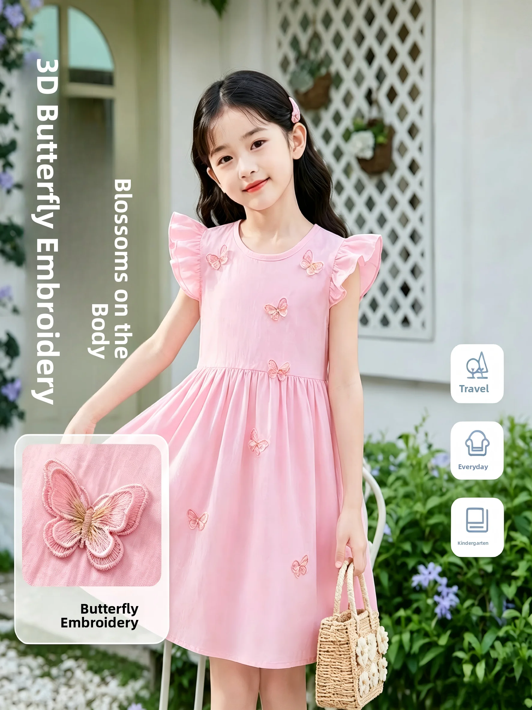 robe-d'ete-en-coton-style-princesse-pour-filles-vetements-pour-enfants-jupe-respirante-a-manches-courtes-col-rond-mi-longue-motif-papillon