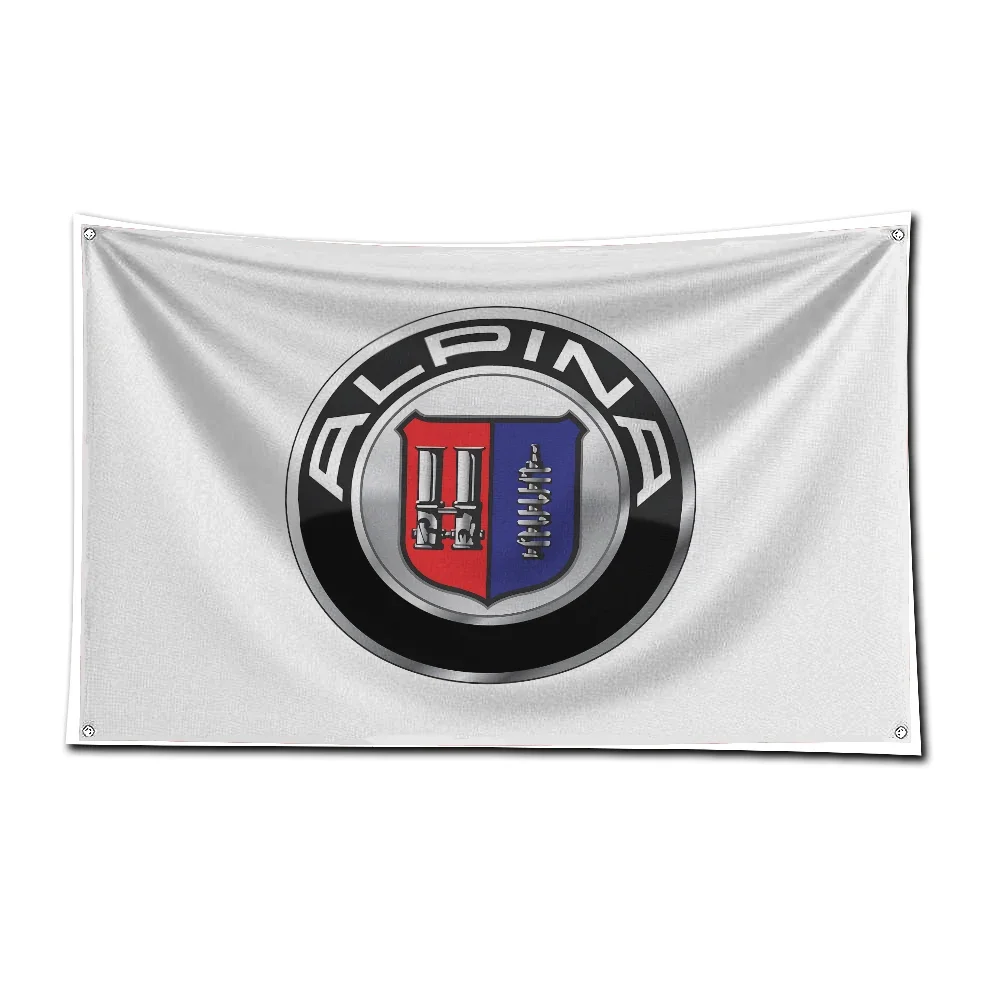 3x5 قدم سيارة رياضية العلم البوليستر الطباعة الرقمية سيارة راية Alpinas للمرآب جدار الفن خارج الباب الديكور مع الحلقات النحاسية