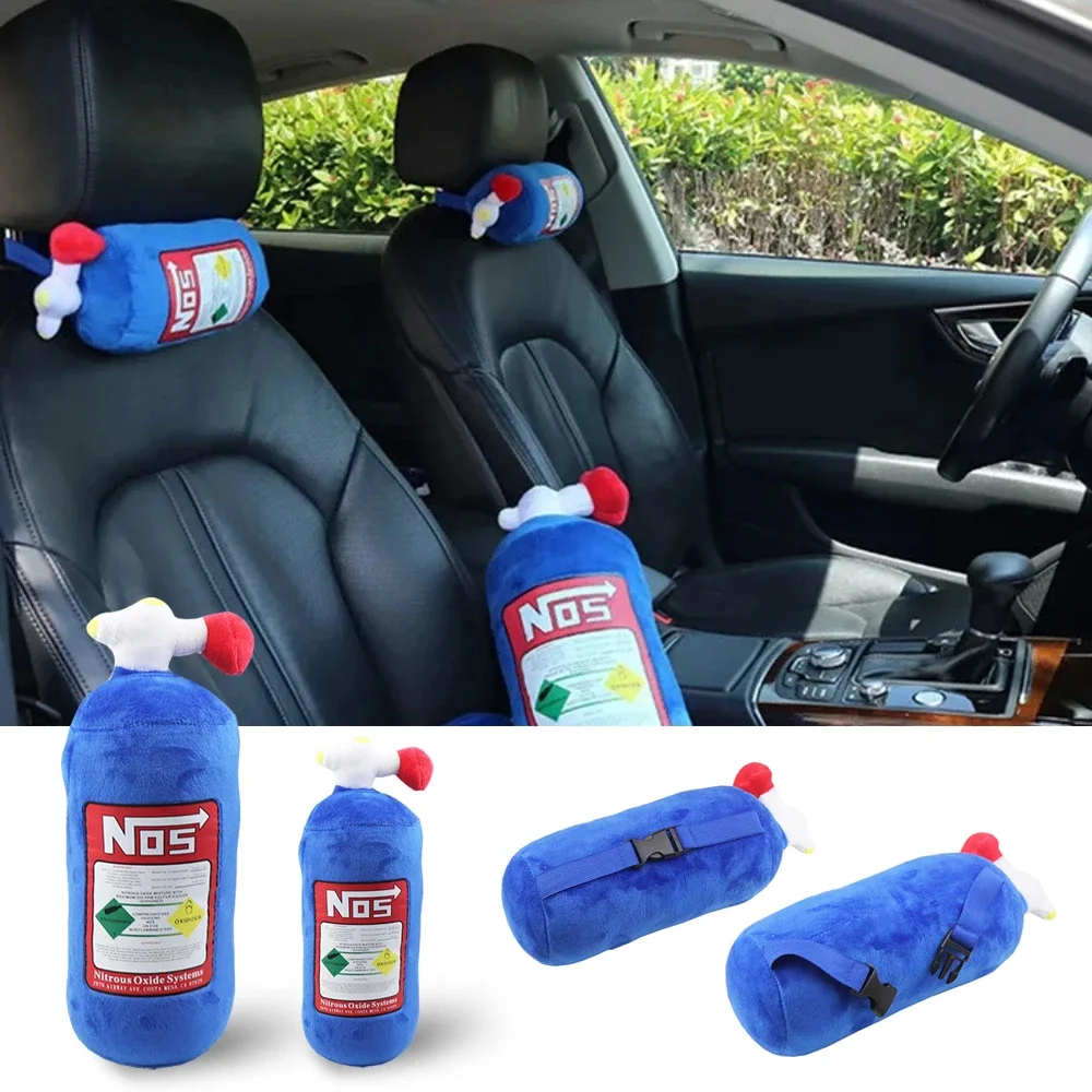 2023 NOS Nitrous Oxide Bottle New Plush Toys Pillow Stuffed Soft Turbo JDM Cushion Gifts Car Decor Headrest Backrest Seat Neck