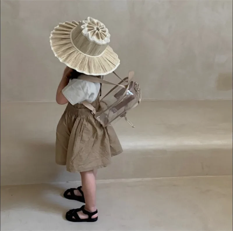 حقيبة وجبات خفيفة للأطفال كورية ، حقيبة سفر للأطفال ، حقيبة ظهر جيلي بلاستيكية شفافة ، حقيبة شاطئ صيفية للأطفال الصغار