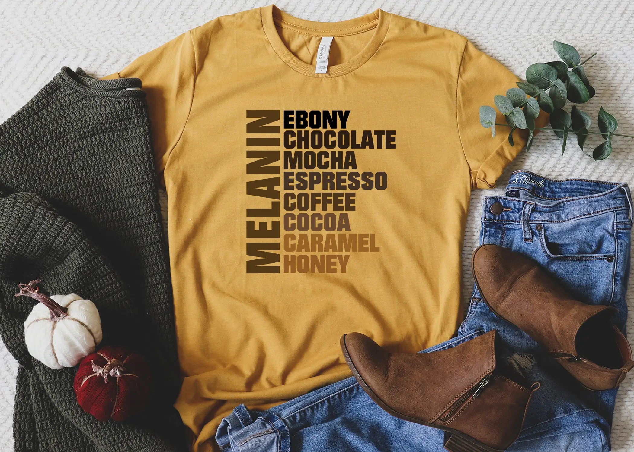 Melanin Chocolate Mocha Espresso Coffee Cocoa Caramel Honey Slogan Women T-shirt New Trend Summer Holiday Comfort Female Tee