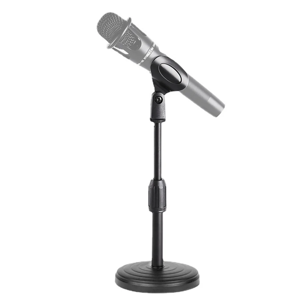 Desktop Mic Stand Portable Mic Clip Holder Adjustable Microphone Stand for Dynamic Microphone for Meetings Lectures Podcasts