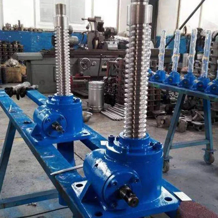 SWLシリーズ 2.5T ウォームギアスクリュー ジャッキ減速機、フランジとハンドクランク付きリフティングプラットフォーム用カスタマイズ可能ODM