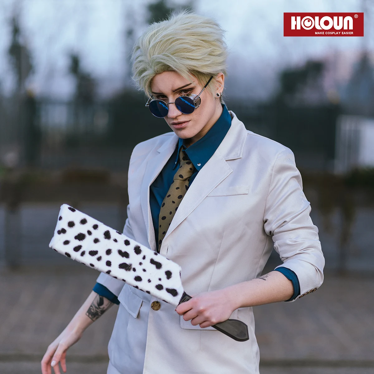 HOLOUN Nanami Kento Anime Cosplay Costume Wig Jujutsu JJK Suit Shirt Pants Tie Convention Halloween Christmas Gift view 2