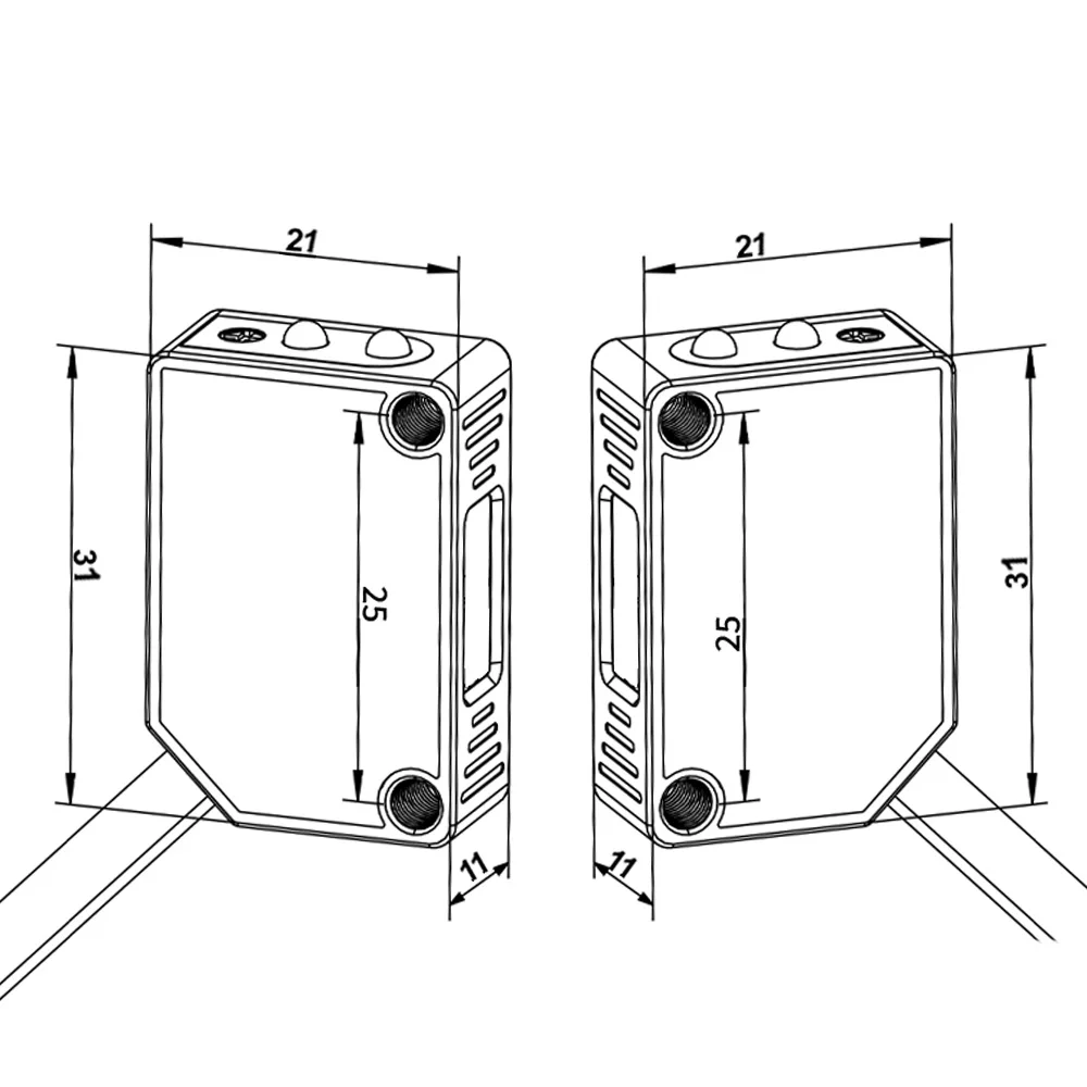 Sensor fotoeléctrico láser GTRIC, rayo infrarrojo Visible, punto pasante, NPN, PNP, interruptor de fotocélula cuadrada con soporte, 12-24VDC