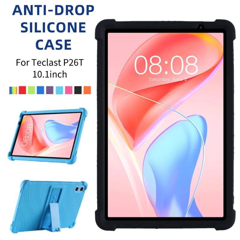 case For Teclast P26T Tablet 10.1inch Case Shockproof Cover Teclast Android 13 Tablet Kids Soft Silicon Stand Protective Shell