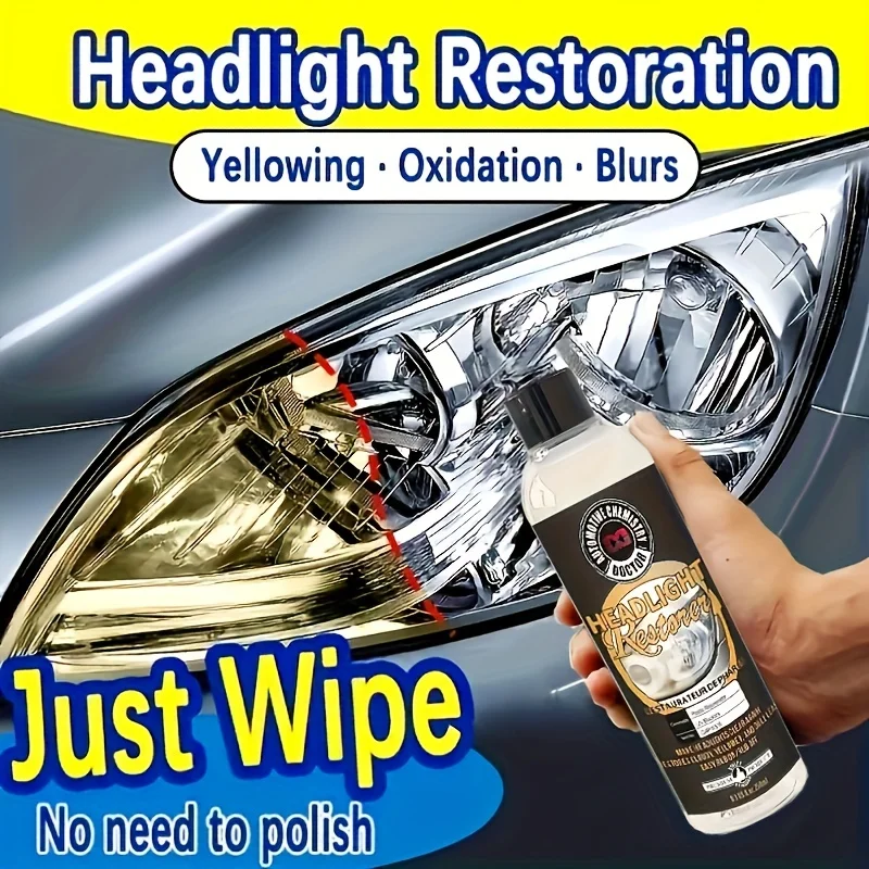 Car headlight repair fluid, car headlight oxidation, yellowing, scratches, blurring, enhanced coating renovation agent