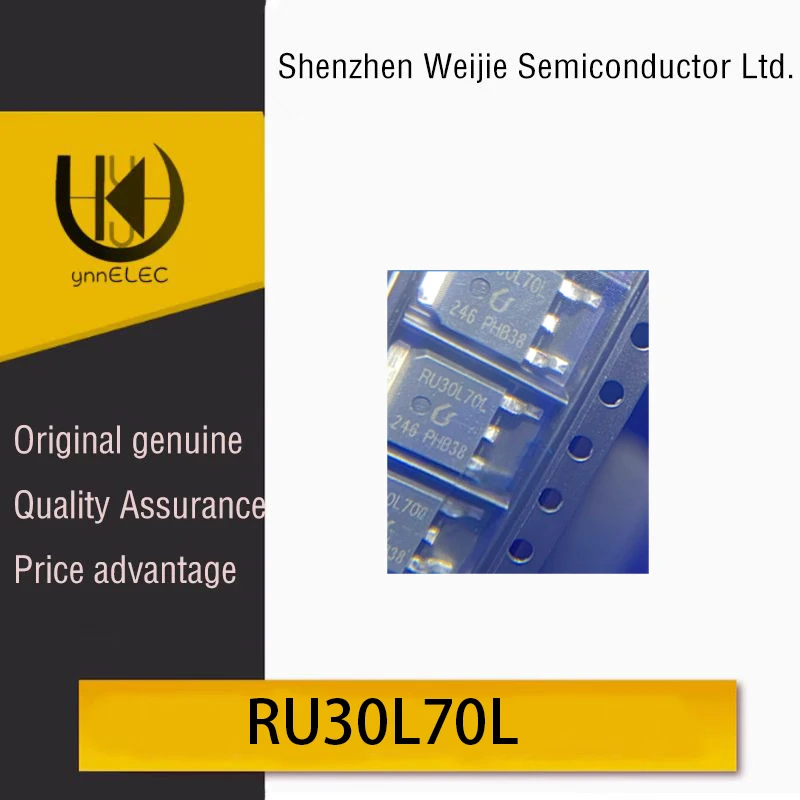 RU30L70L Genuine Original N-Channel 30V 70A TO-252 MOSFET Chip Silkscreen: RU30L70L