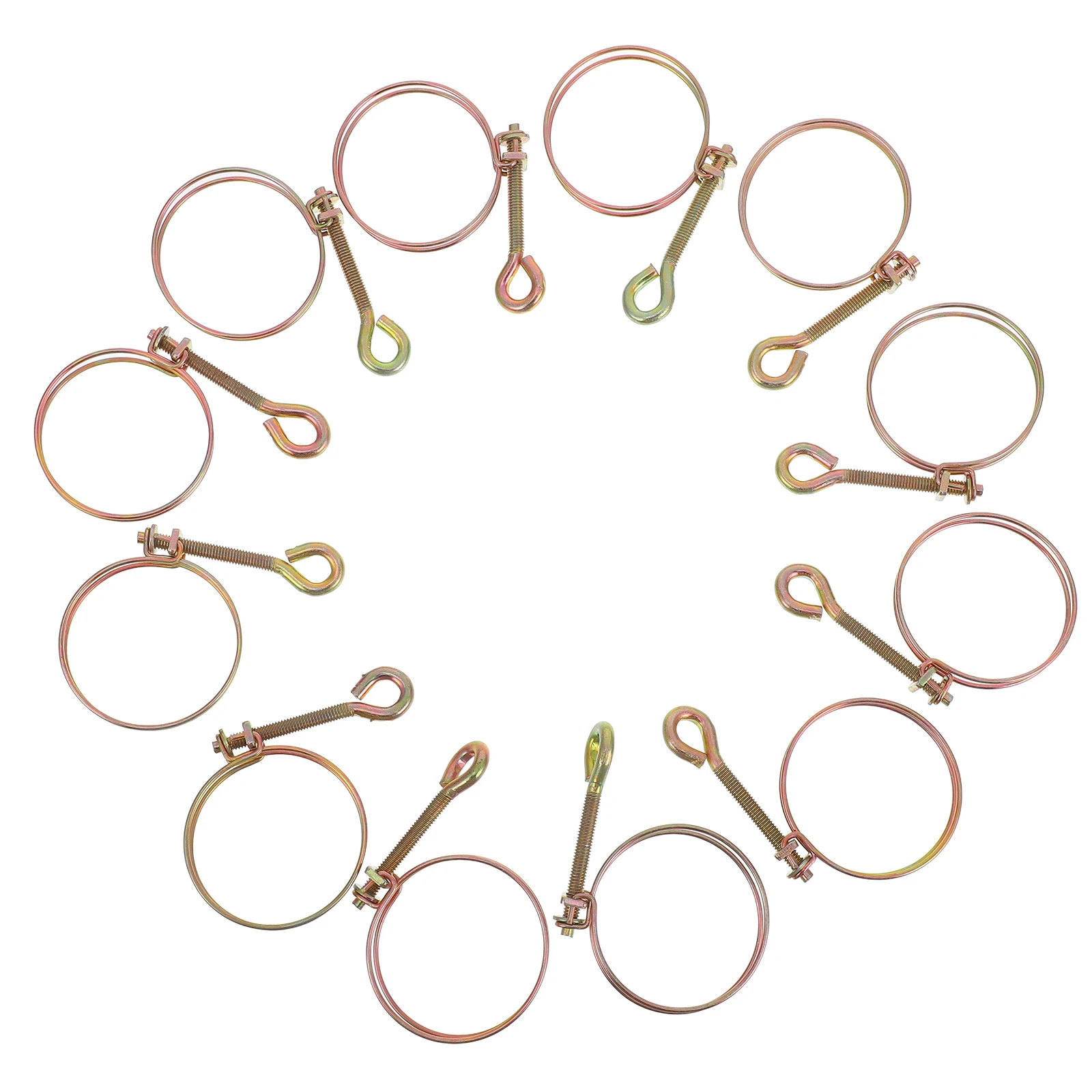 

12pcs Galvanized Iron Steel Wire Hose Clamps Heavy Duty Pipe Repair Spiral Tooth Fasteners Tube Accessories