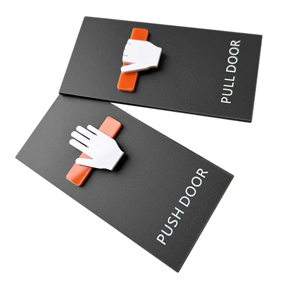 2Pcs Acrylic Push Pull Door Stickers Self Adhesive Easy Application Clear Guidance for Office Conference Room Hospital Museum
