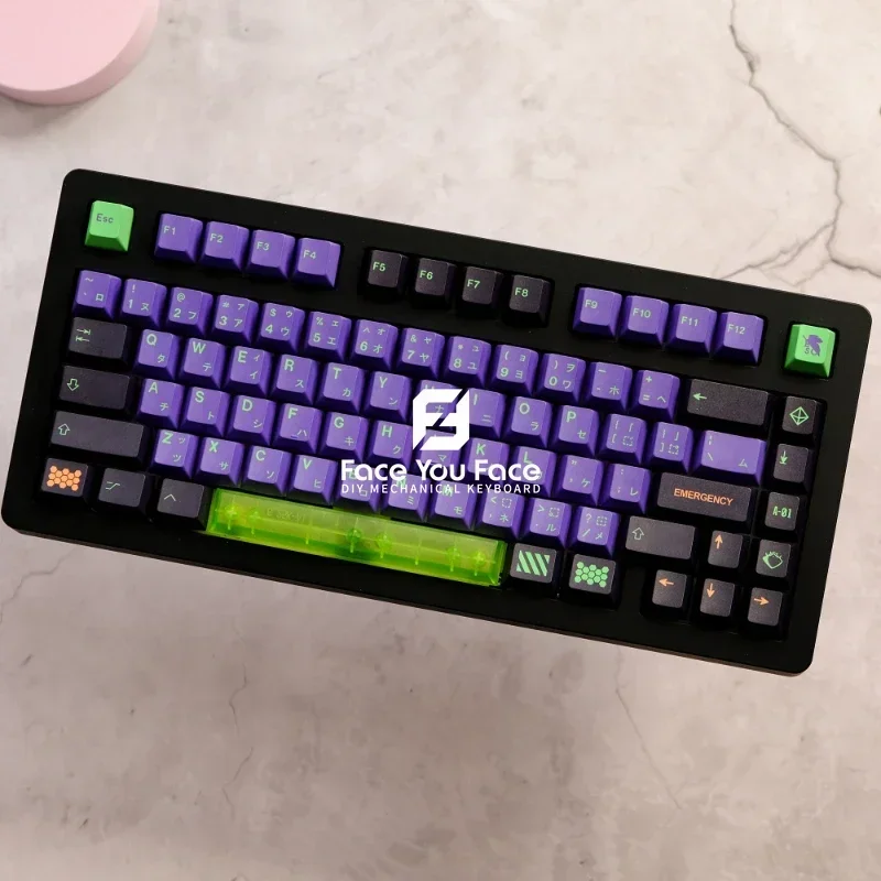 

150 клавиш Mecha Keycap EVA NO.1 Keycap японского аниме DYE-SUB Cherry Profile PBT Keycap для Cherry MX Switch Механическая клавиатура