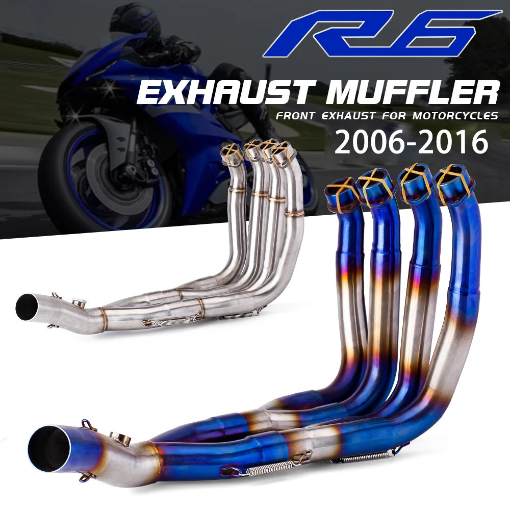 

For Yamaha YZF-R6 2006-2016 Motorcycle Exhaust Manifold Stainless 51MM Bottom Escape Front Link Pipe Optional Color