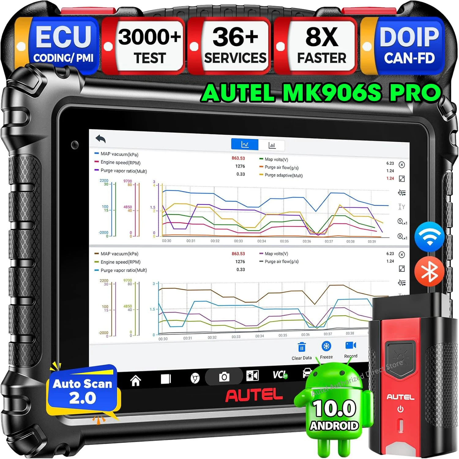Autel MK906PRO Scanner MaxiCOM MK906S PRO Full System Automotive Diagnostic Tools, ECU Coding, CAN FD/DOIP, Same As MS906PRO MS906MAX