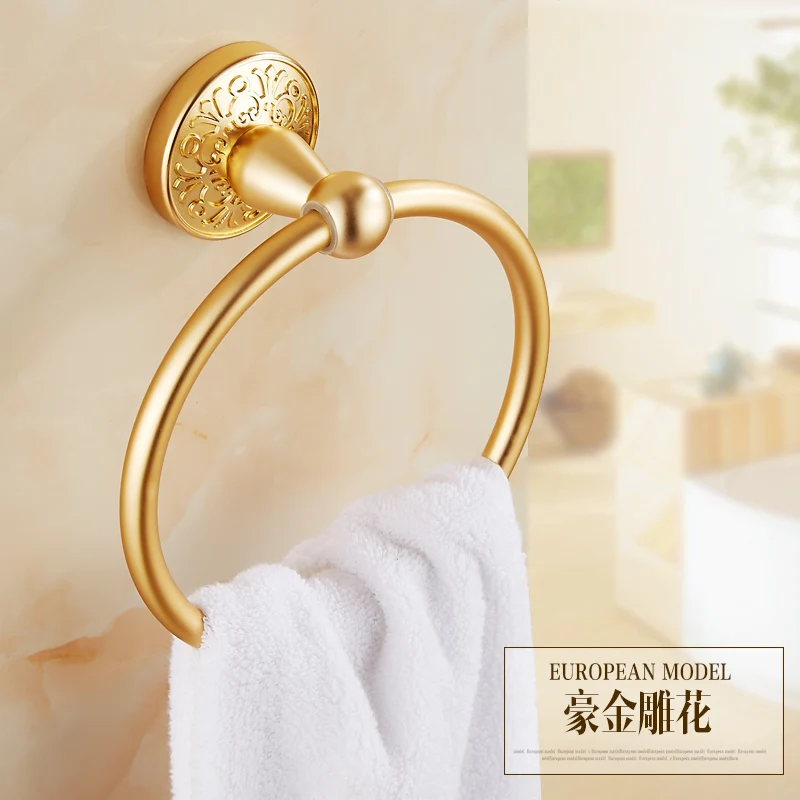 4 Style space aluminum antique towel ring bathroom, European Kitchen gold towel ring holder, Vintage toilet towel wall rack ring